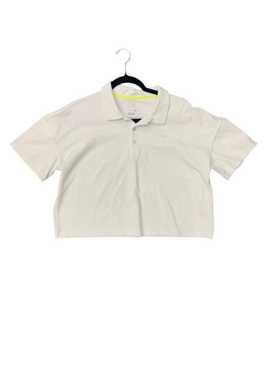 Athletic Top Short Sleeve By Dkny In White, Size: L