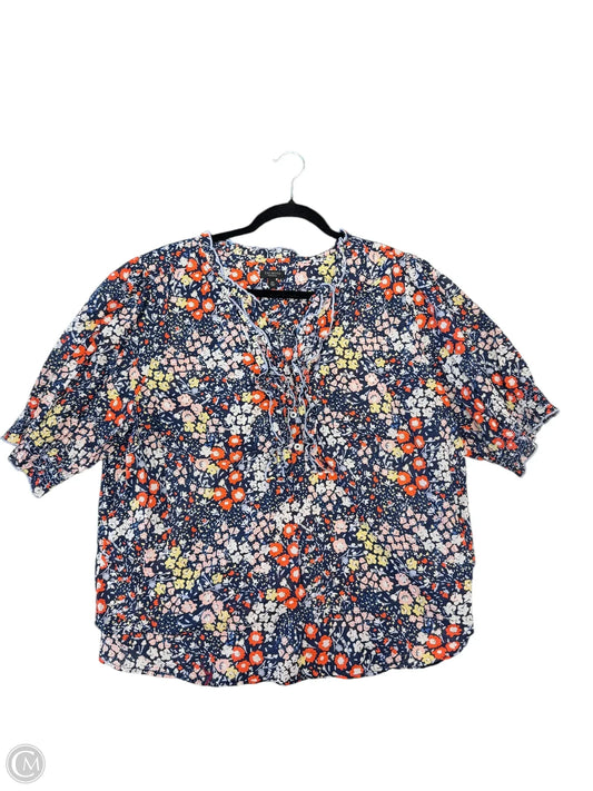 Blouse Short Sleeve By Talbots In Floral Print, Size: 2x