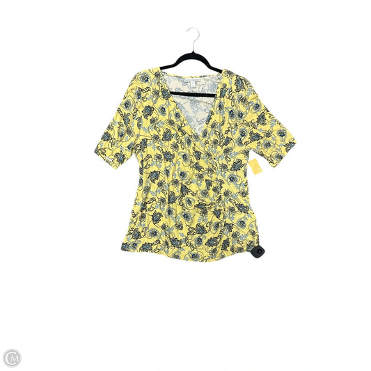 Top Short Sleeve By Dana Buchman In Yellow, Size: Xl