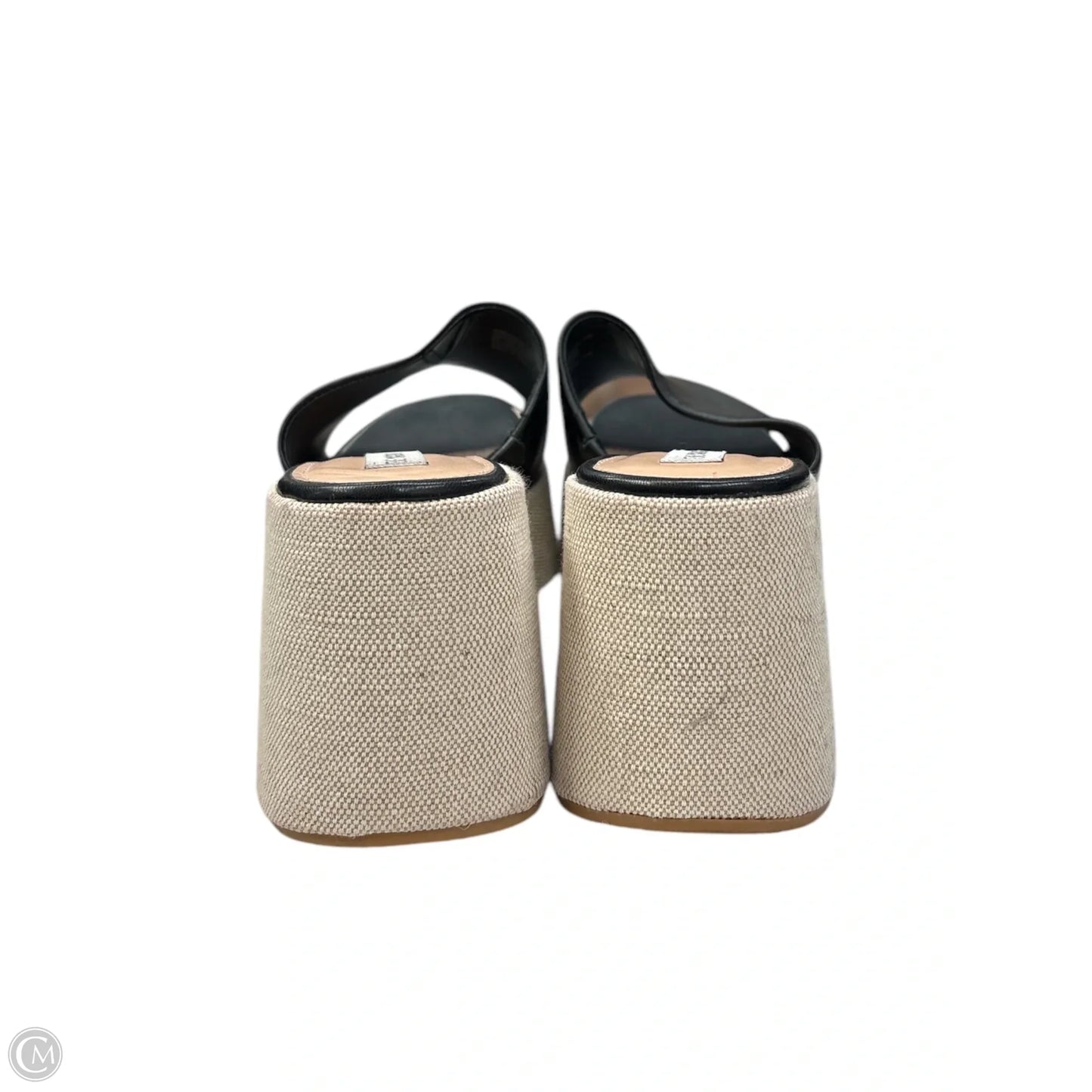 Sandals Heels Wedge By Steve Madden In Black & Cream, Size: 11