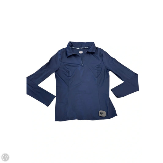 Athletic Top Long Sleeve Collar By Hind In Navy, Size: S