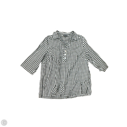 Top Long Sleeve By Zac And Rachel In Black & White, Size: 2x