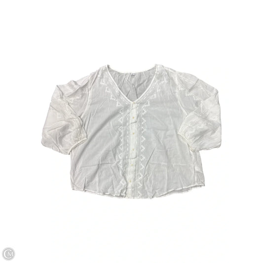Top 3/4 Sleeve Basic By Old Navy In White, Size: 1x