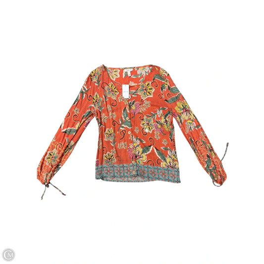 Top Long Sleeve By Clothes Mentor In Orange, Size: M