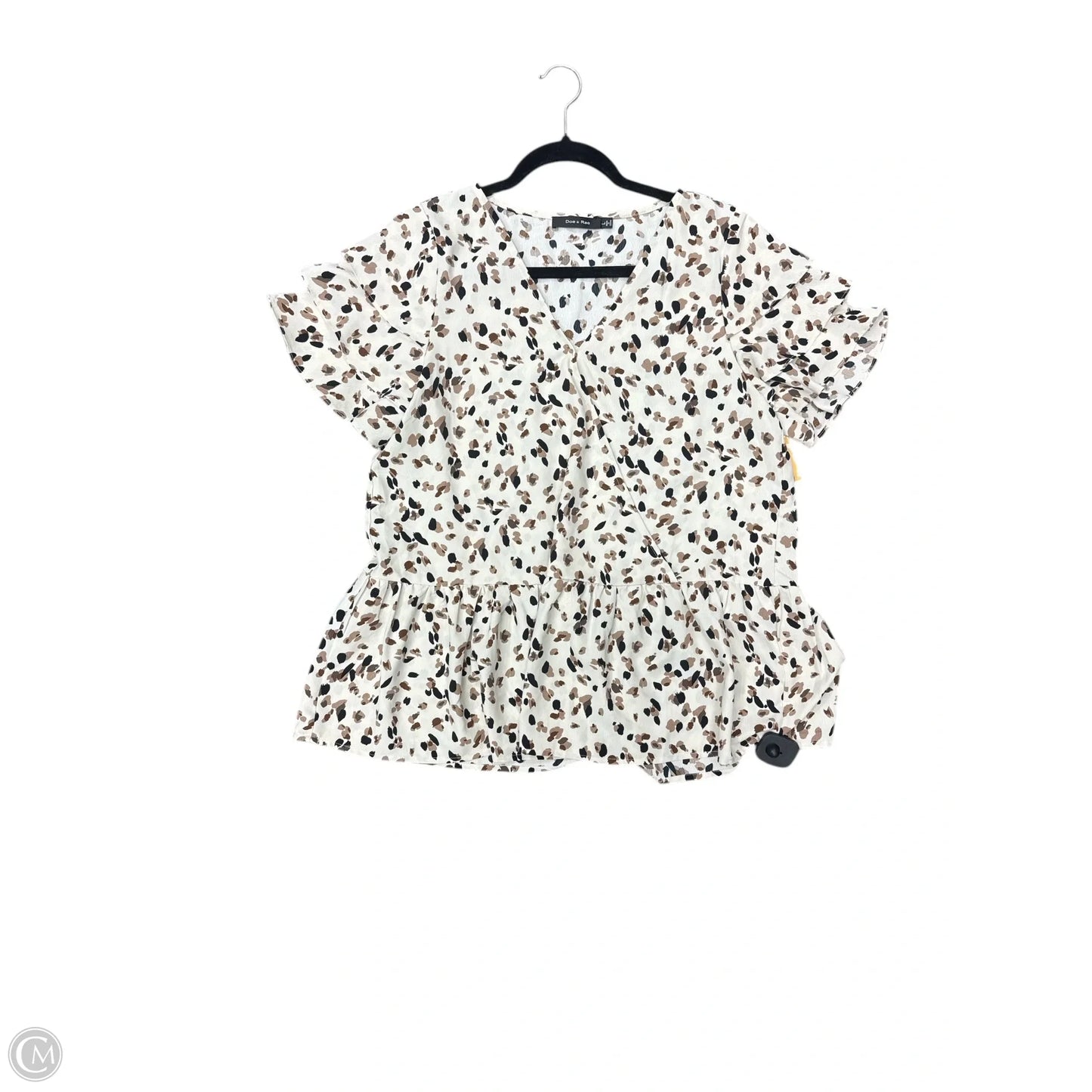 Top Short Sleeve By Doe & Rae In Cream, Size: L