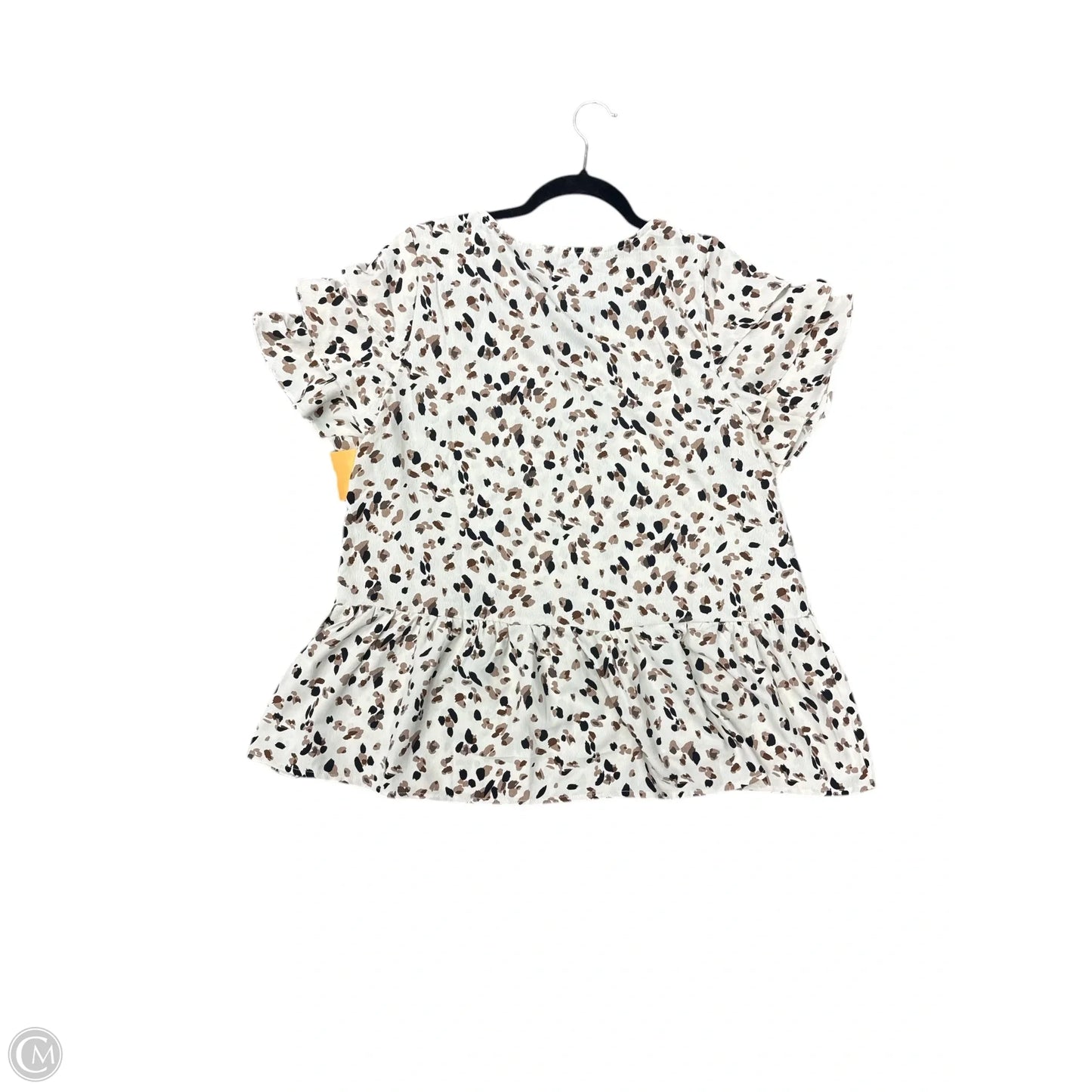 Top Short Sleeve By Doe & Rae In Cream, Size: L
