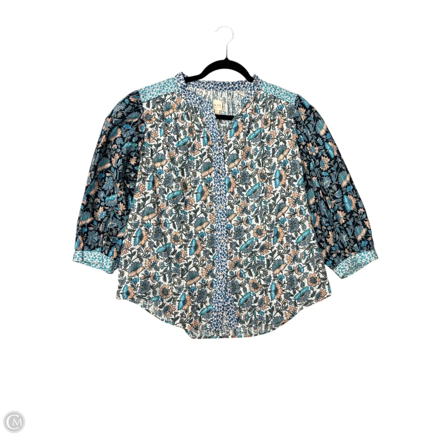 Top Long Sleeve By Rebecca Taylor In Blue, Size: L