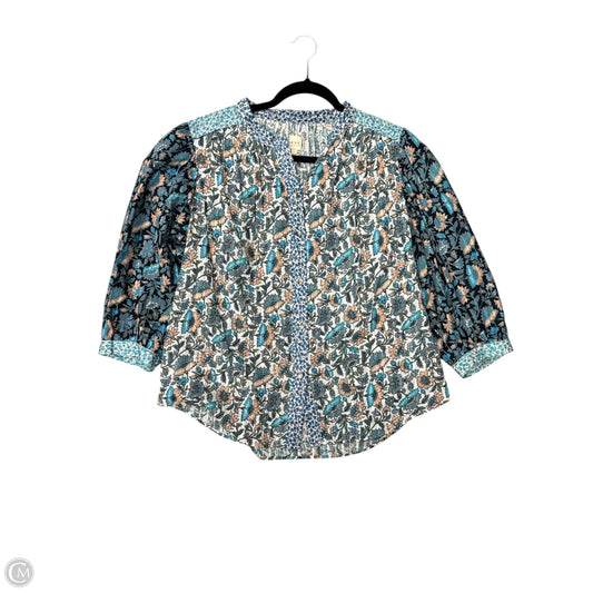 Top Long Sleeve By Rebecca Taylor In Blue, Size: L
