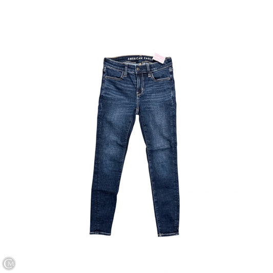 Jeans Straight By American Eagle In Blue Denim, Size: 0