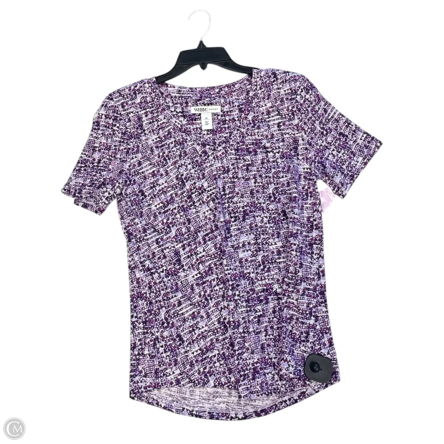 Top Short Sleeve By White House Black Market In Purple, Size: Xs