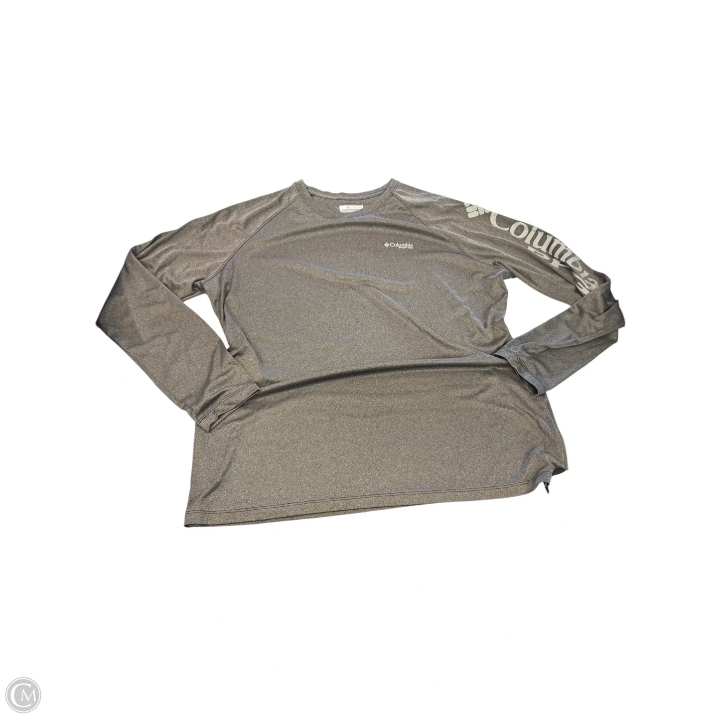 Athletic Top Long Sleeve Collar By Columbia In Grey, Size: 1x