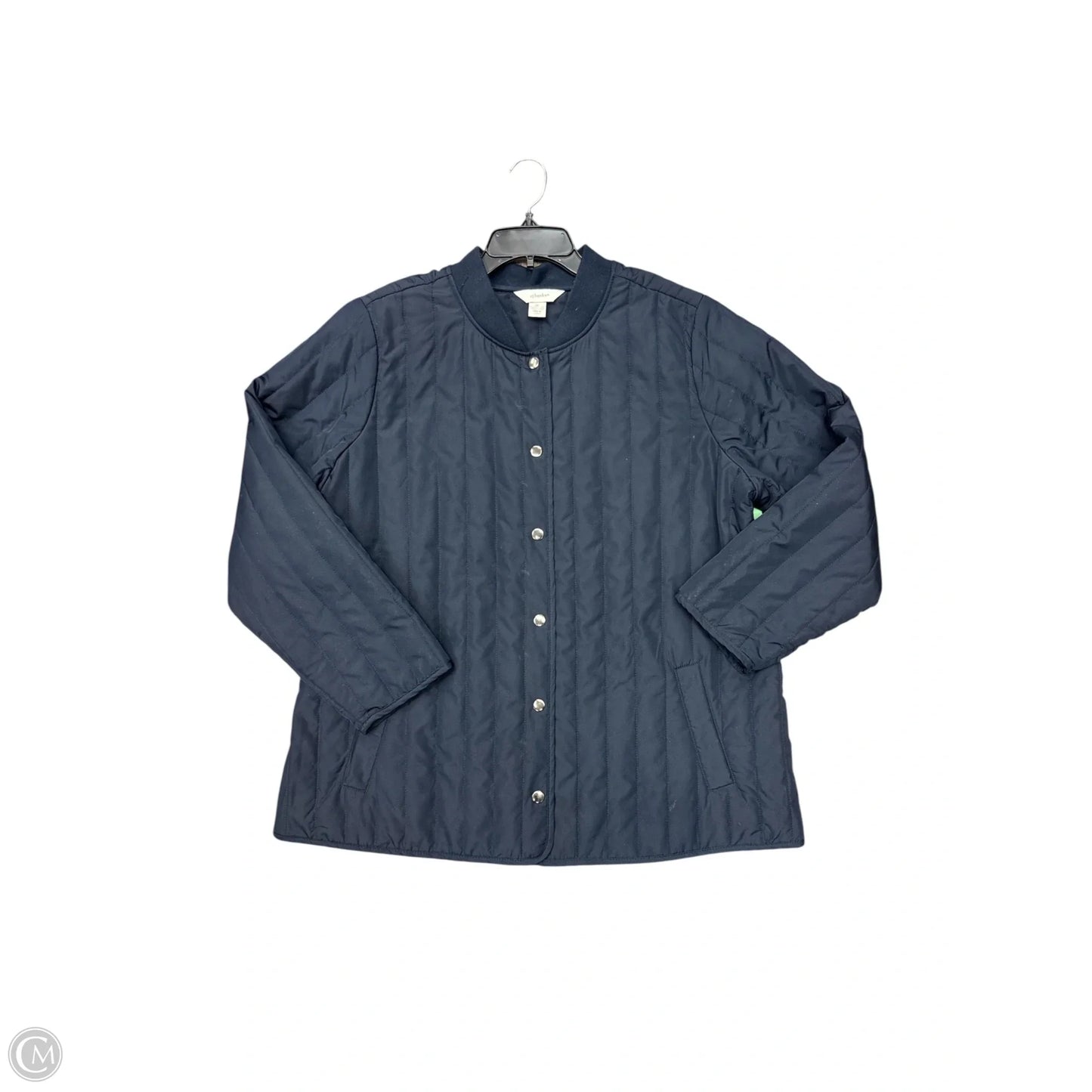 Jacket Puffer & Quilted By Cj Banks In Navy, Size: 1x