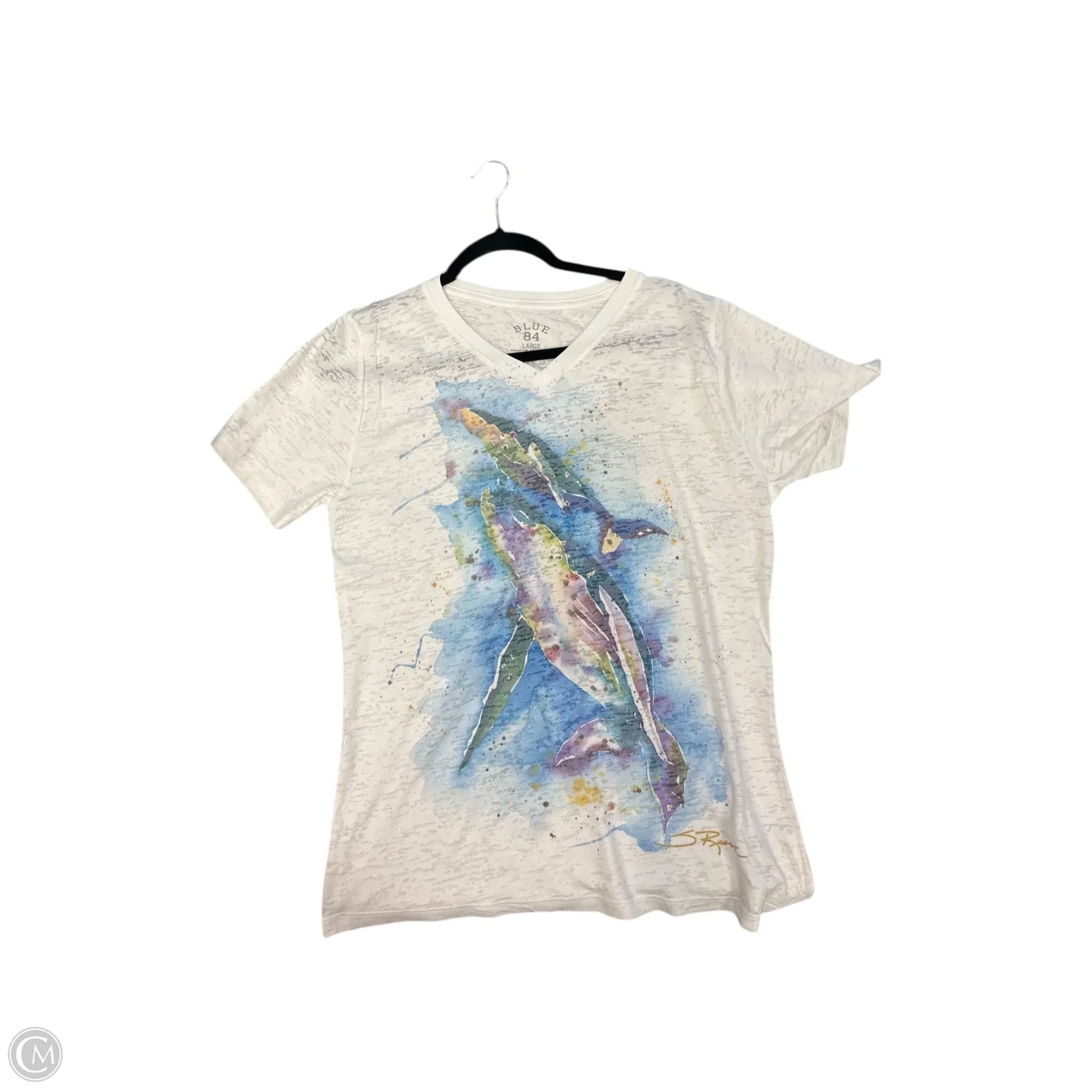 Top Short Sleeve By Clothes Mentor In White, Size: L