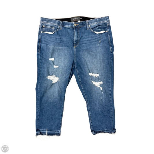 Jeans Cropped By Torrid In Blue Denim, Size: 22