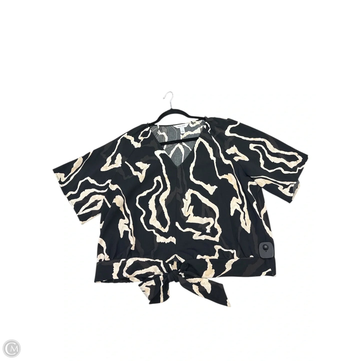 Top Short Sleeve By Nine West In Black, Size: L