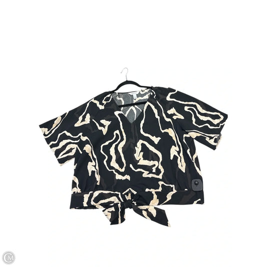 Top Short Sleeve By Nine West In Black, Size: L