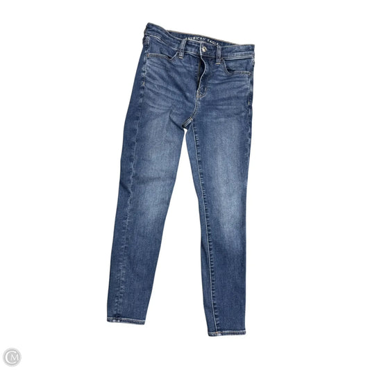 Jeans Skinny By American Eagle In Blue Denim, Size: 6