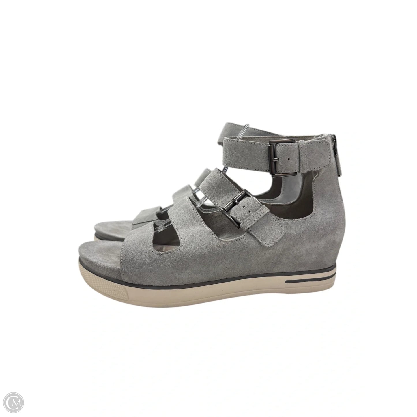 Sandals Flats By Eileen Fisher In Grey, Size: 8