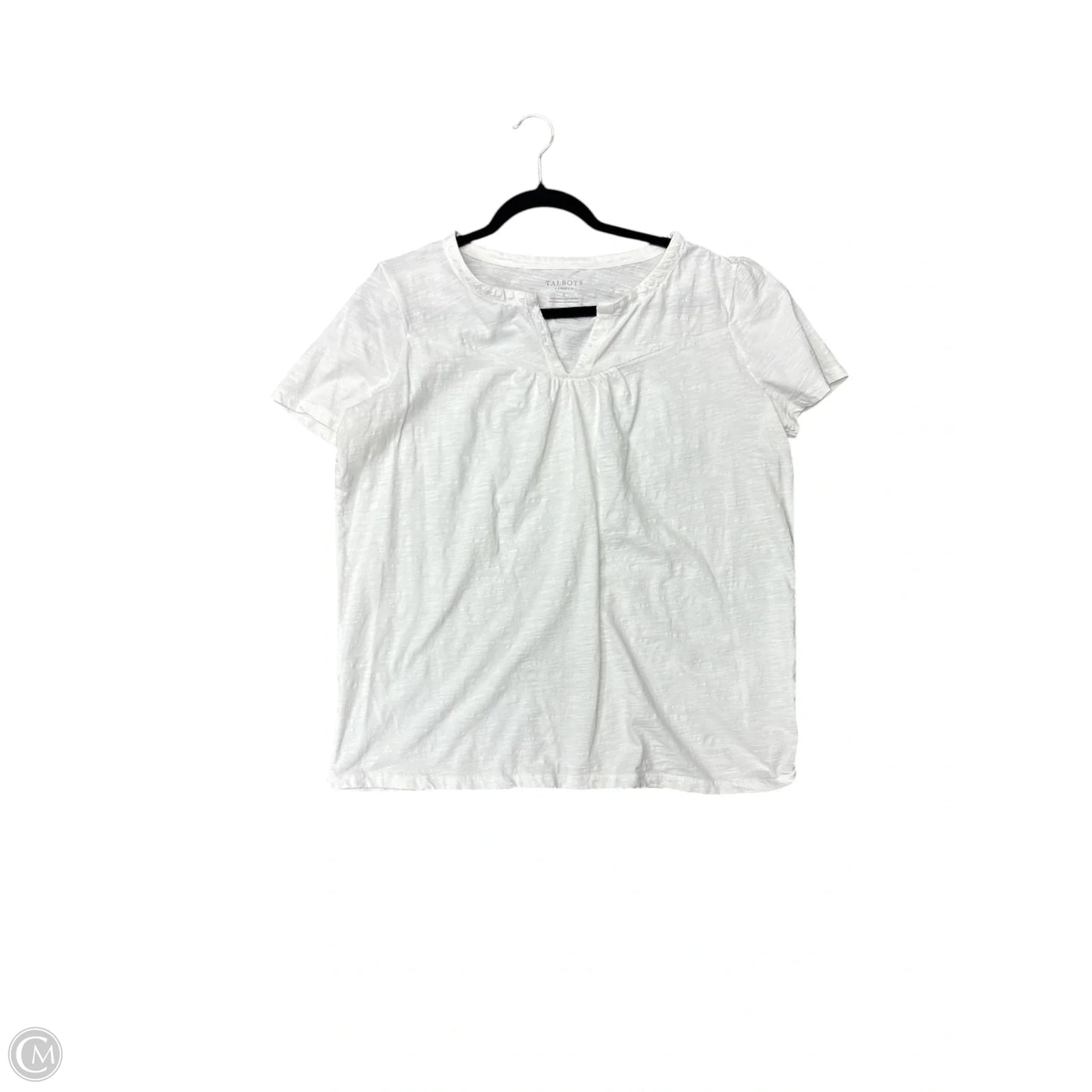 Top Short Sleeve By Talbots In White, Size: 1x