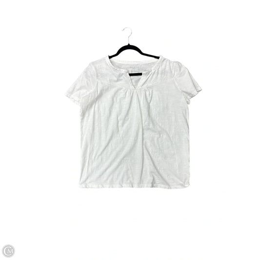 Top Short Sleeve By Talbots In White, Size: 1x