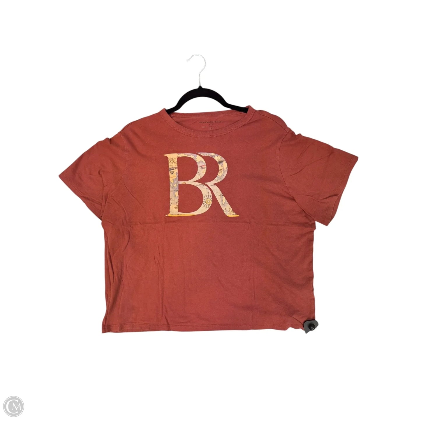 Top Short Sleeve Basic By Banana Republic In Brown, Size: Xl