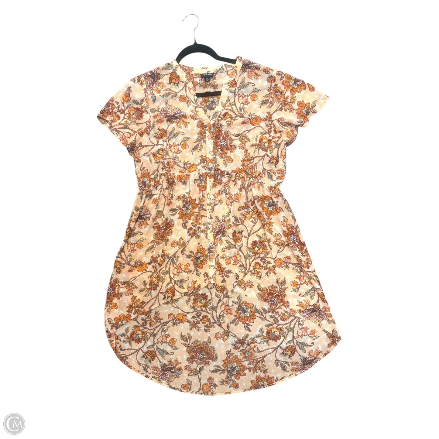 Top Short Sleeve By Torrid In Floral Print, Size: Xl