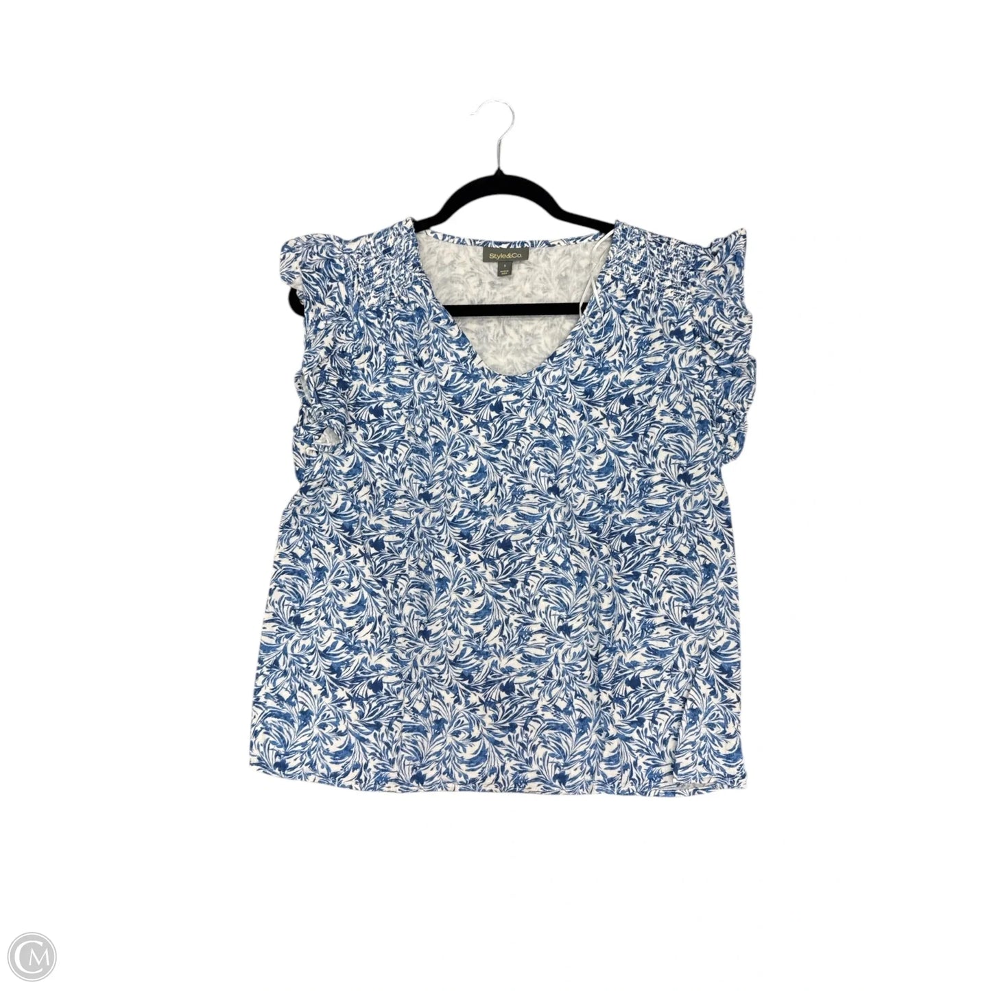Top Short Sleeve By Style And Co Collection Women In Blue, Size: S