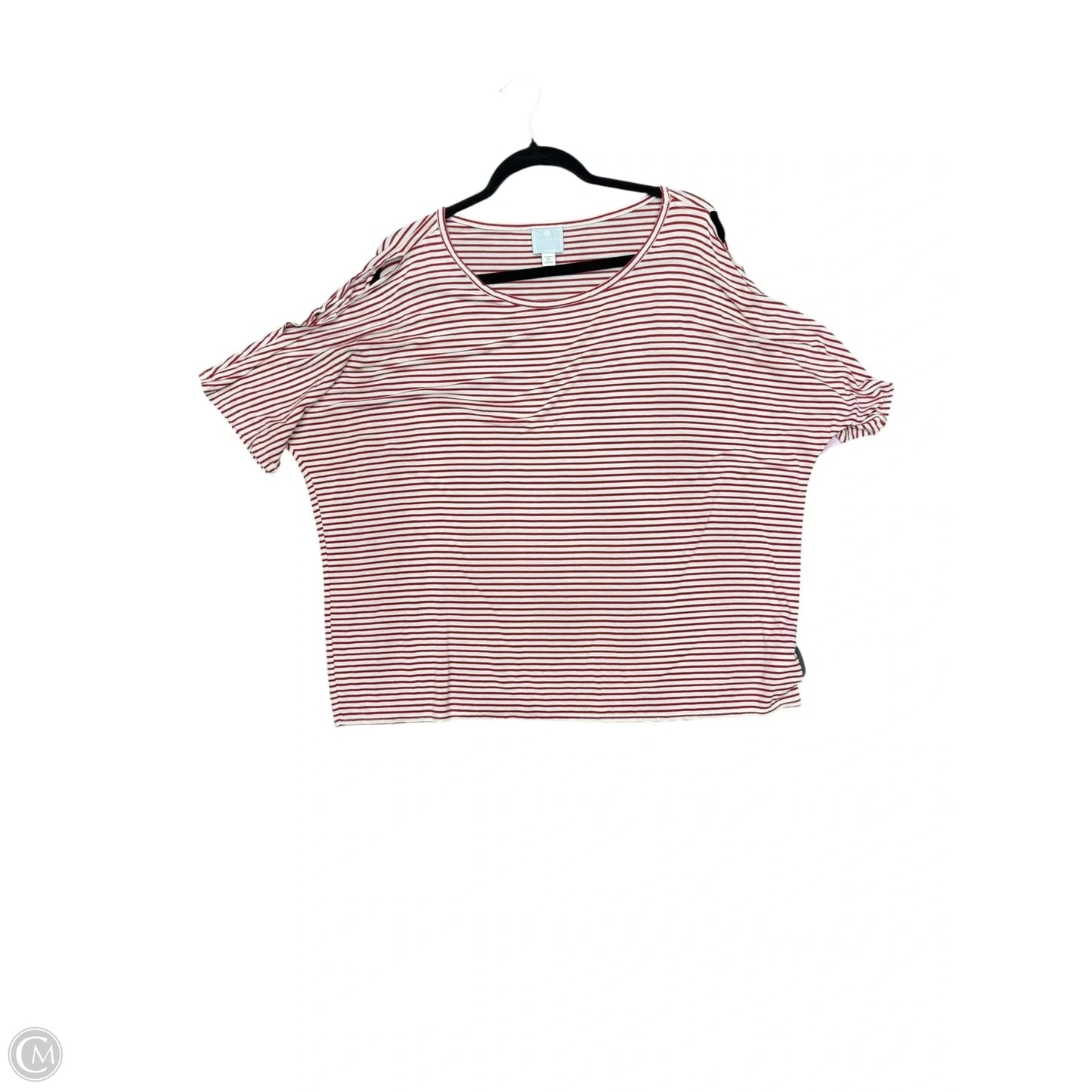 Top Short Sleeve By Sunday In Red & White, Size: 2x