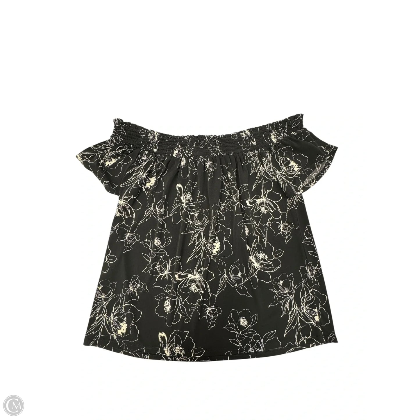Top Short Sleeve By White House Black Market In Black, Size: M