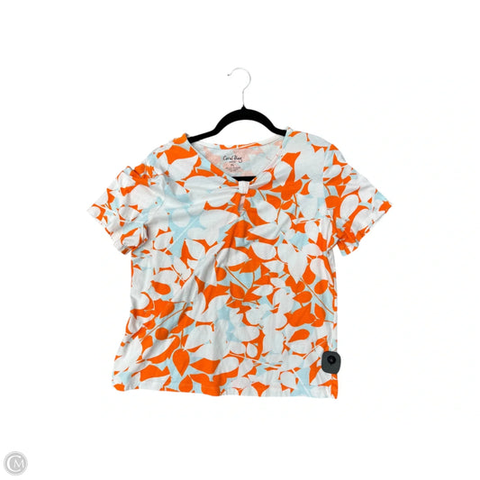 Top Short Sleeve By Coral Bay In Orange & White, Size: Lp