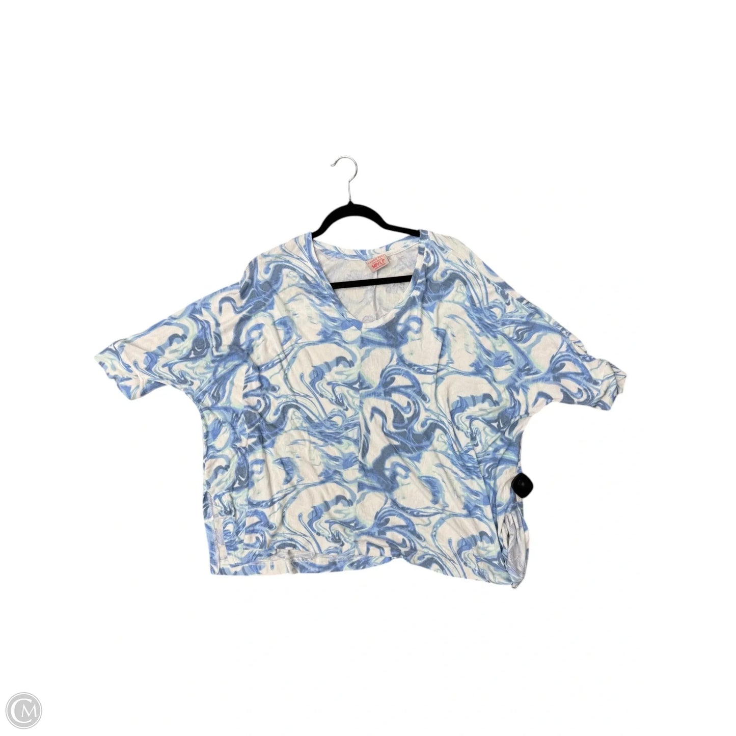 Top Short Sleeve By Laurie Felt In Blue, Size: Lp