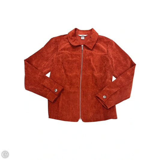 Jacket Shirt By Christopher And Banks In Orange, Size: M