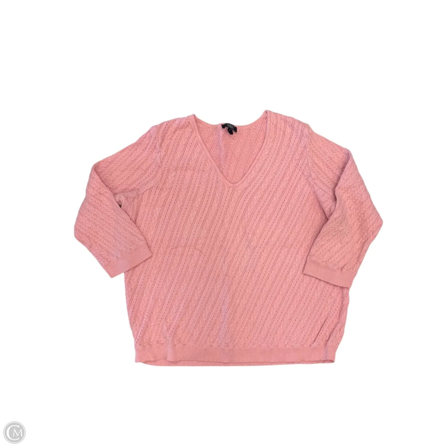 Top 3/4 Sleeve By Talbots In Pink, Size: 1x