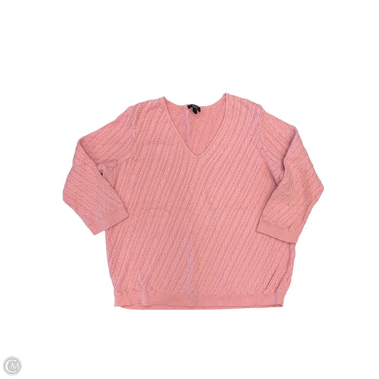 Top 3/4 Sleeve By Talbots In Pink, Size: 1x