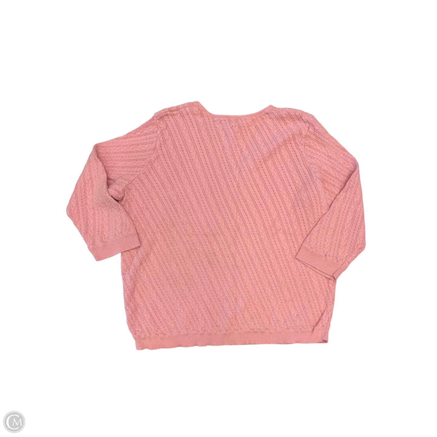 Top 3/4 Sleeve By Talbots In Pink, Size: 1x
