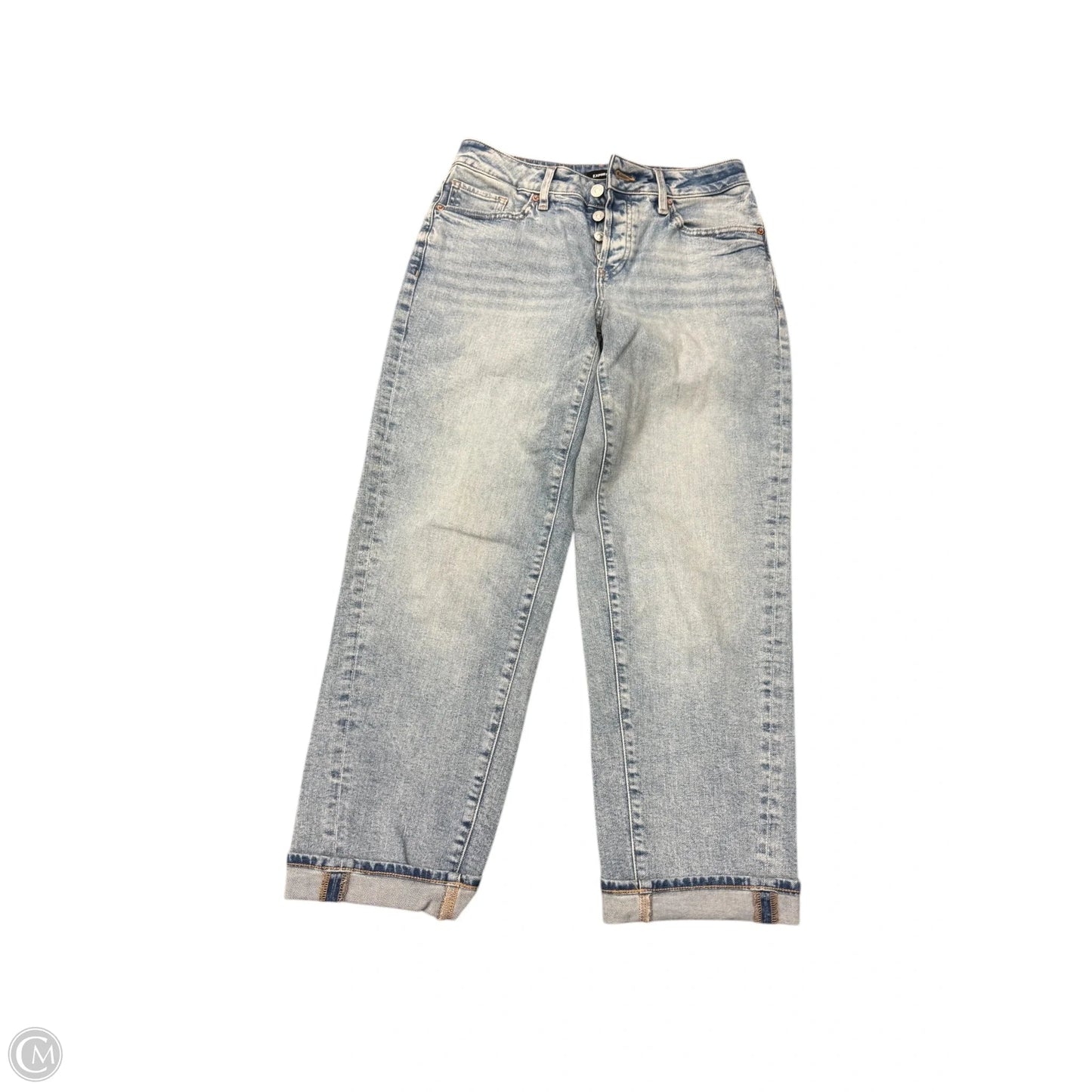 Jeans Boyfriend By Express In Blue Denim, Size: 0