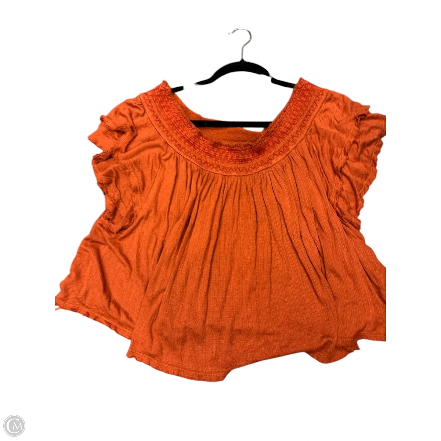 Top Short Sleeve By Free People In Orange, Size: L