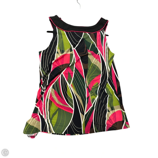 Top Sleeveless By Christopher And Banks In Green & Pink, Size: Xl
