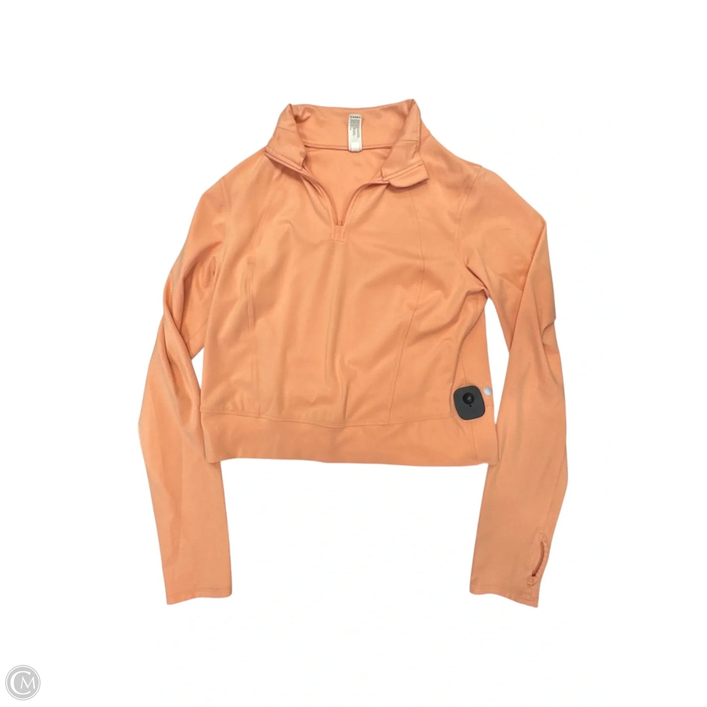 Athletic Top Long Sleeve Collar By Yogalicious In Orange, Size: Xl