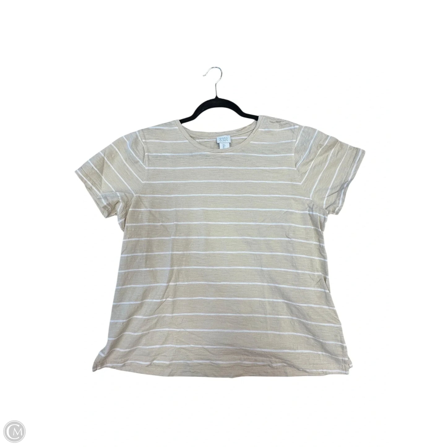 Top Short Sleeve By Sigrid Olsen In Tan, Size: L