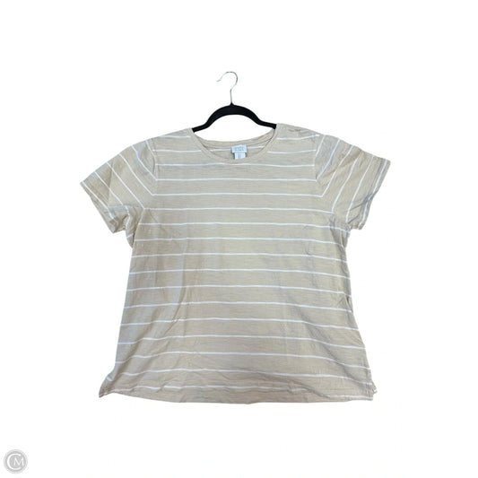 Top Short Sleeve By Sigrid Olsen In Tan, Size: L