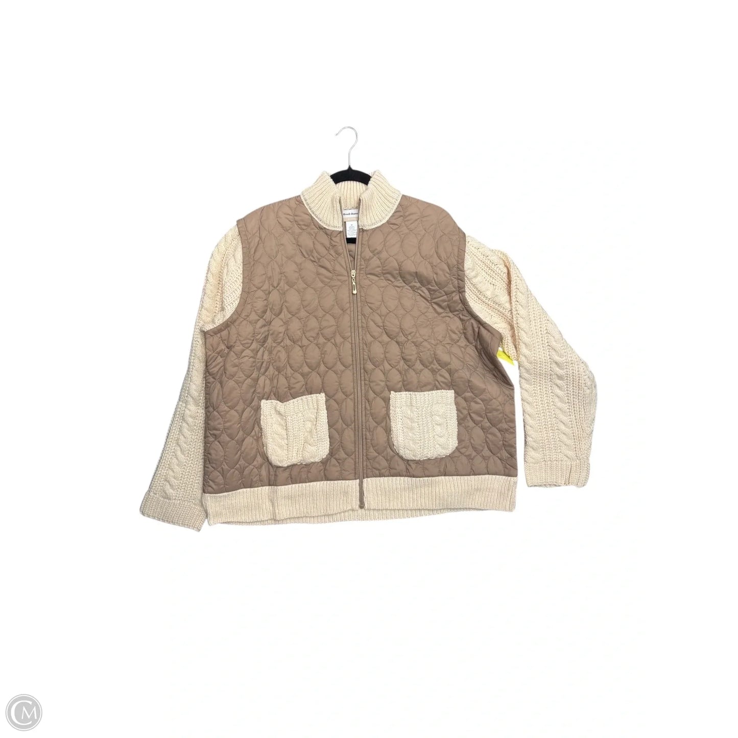 Jacket Fleece By Alfred Dunner In Tan & White, Size: 2x