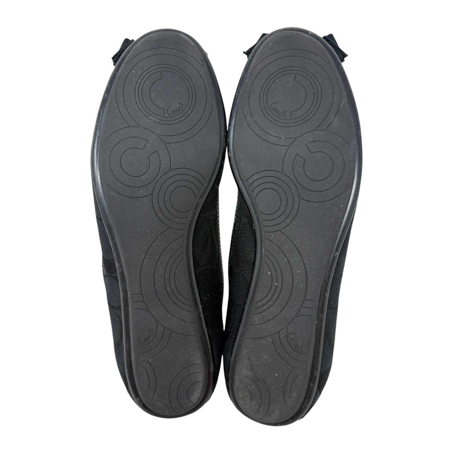Poppy "Caper" Embellished Ballet Flats Designer By Coach In Black, Size: 9
