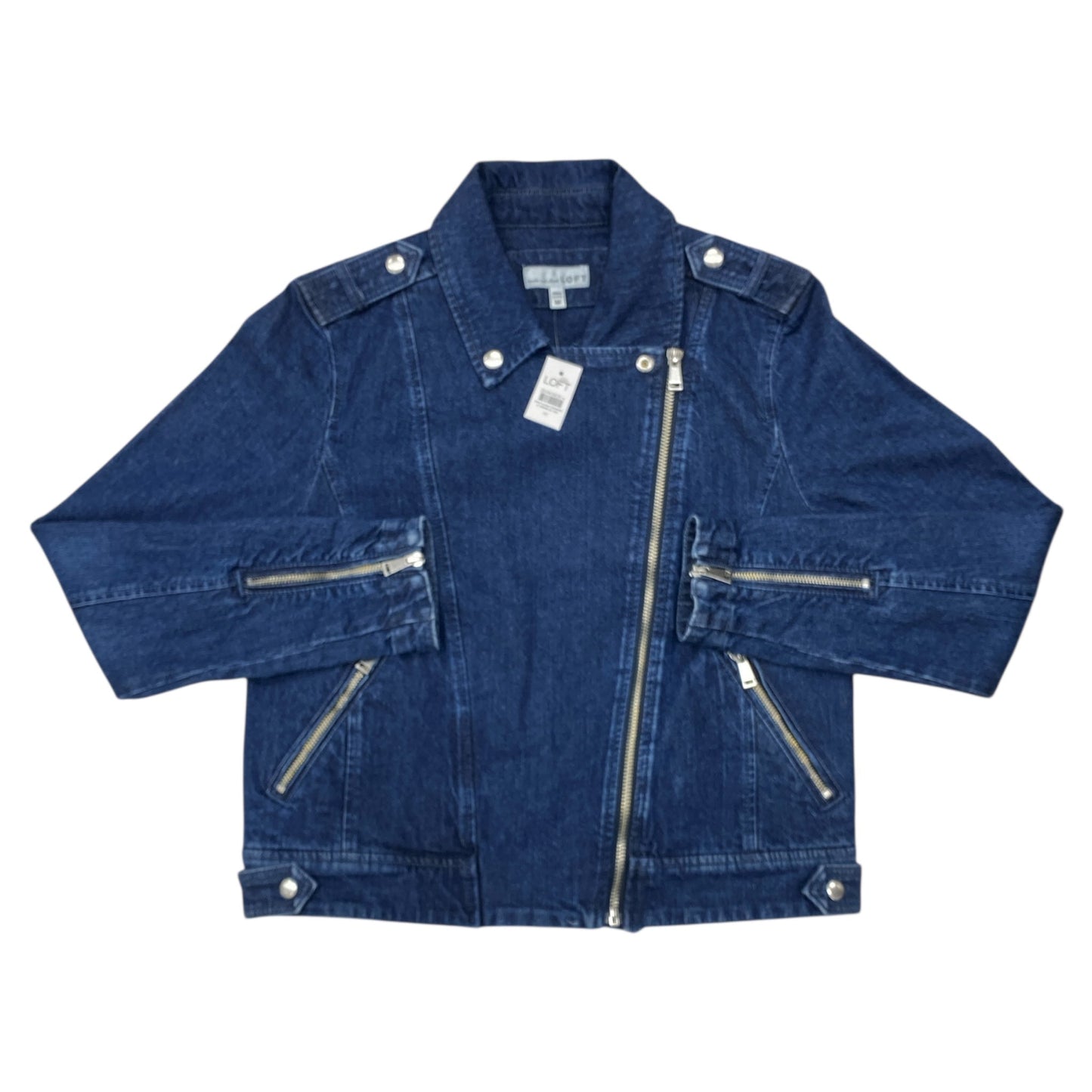 Jacket Denim By Loft In Blue Denim, Size:M