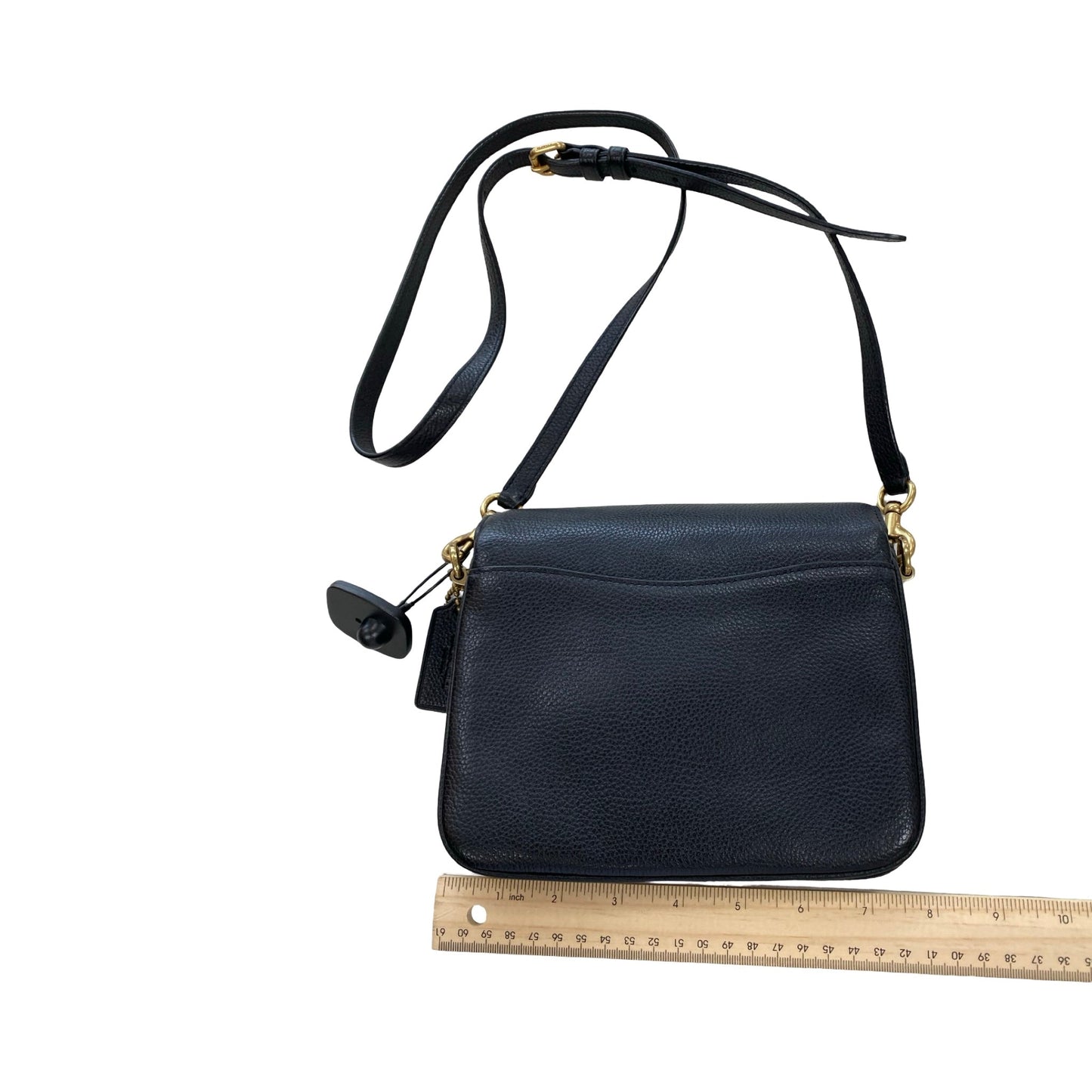 Handbag Designer By Coach In Black & Gold, Size:Small