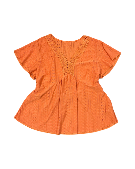 Top Ss By Shein In Orange, Size:2X