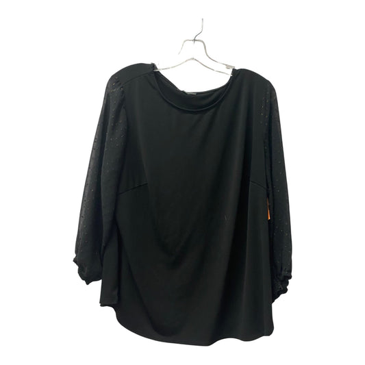 Top Ls By Adrianna Papell In Black, Size:1X