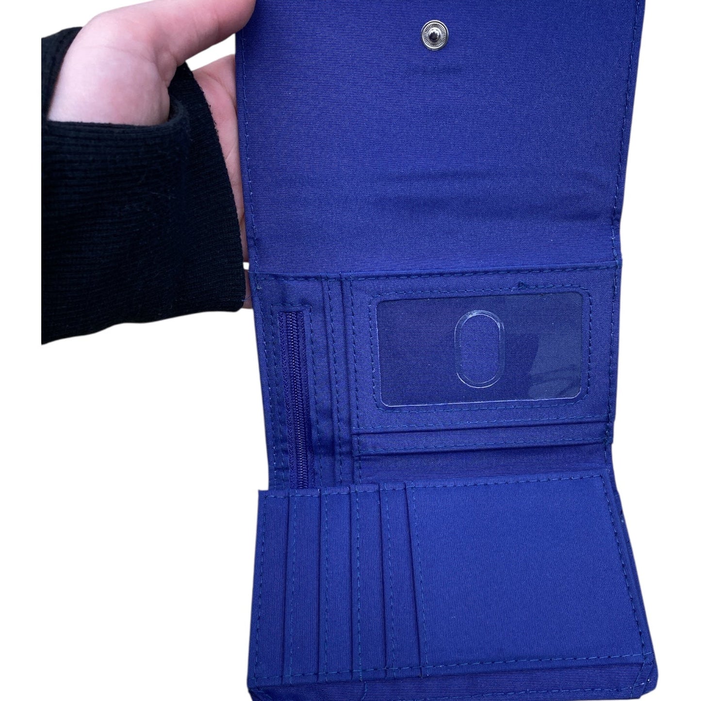 Wallet By Cmc In Blue & Cream, Size:Small