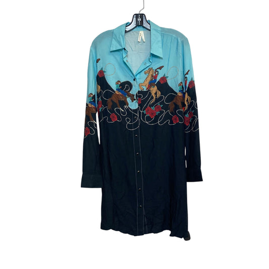 Dress Casual Short By Roper In Black & Blue, Size:S