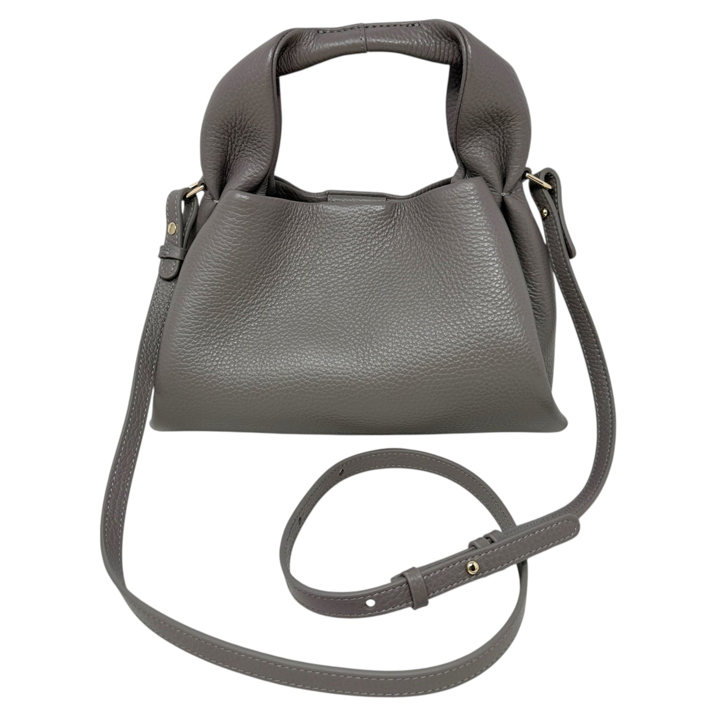 Italian Leather Trapeze Crossbody Bag By Quince, Size: Small